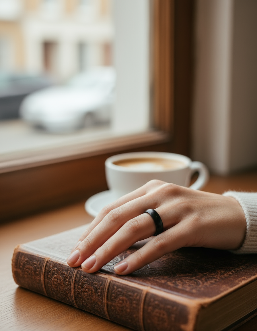 A jövő fizetési megoldása – RingPay gyűrű viselés közben, városi környezetben.